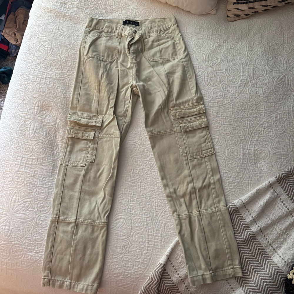 Lioness Light Tan khaki Cargo Jeans